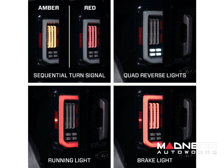 Ford Bronco LED Tail Lights - Red - Form Lighting